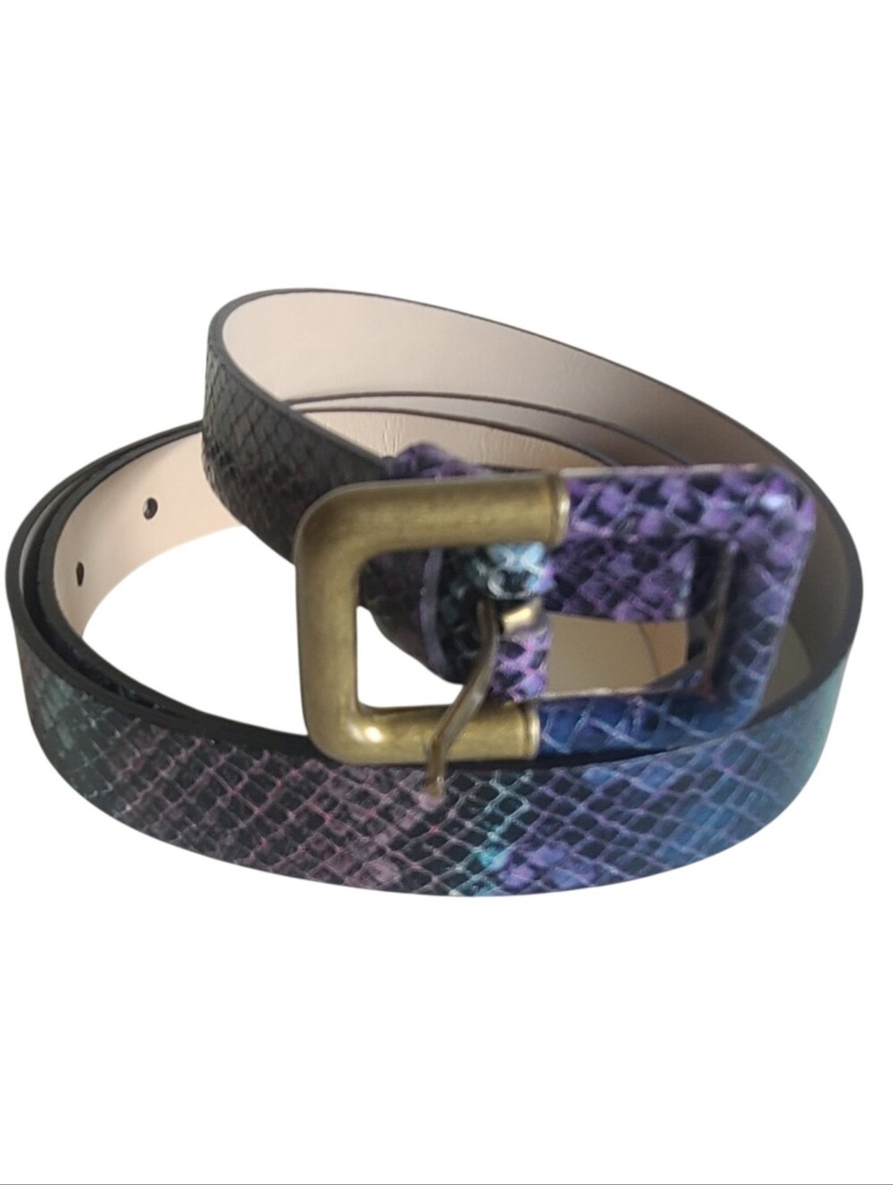 banana republic snakeskin embossed leather belt made in italy size M